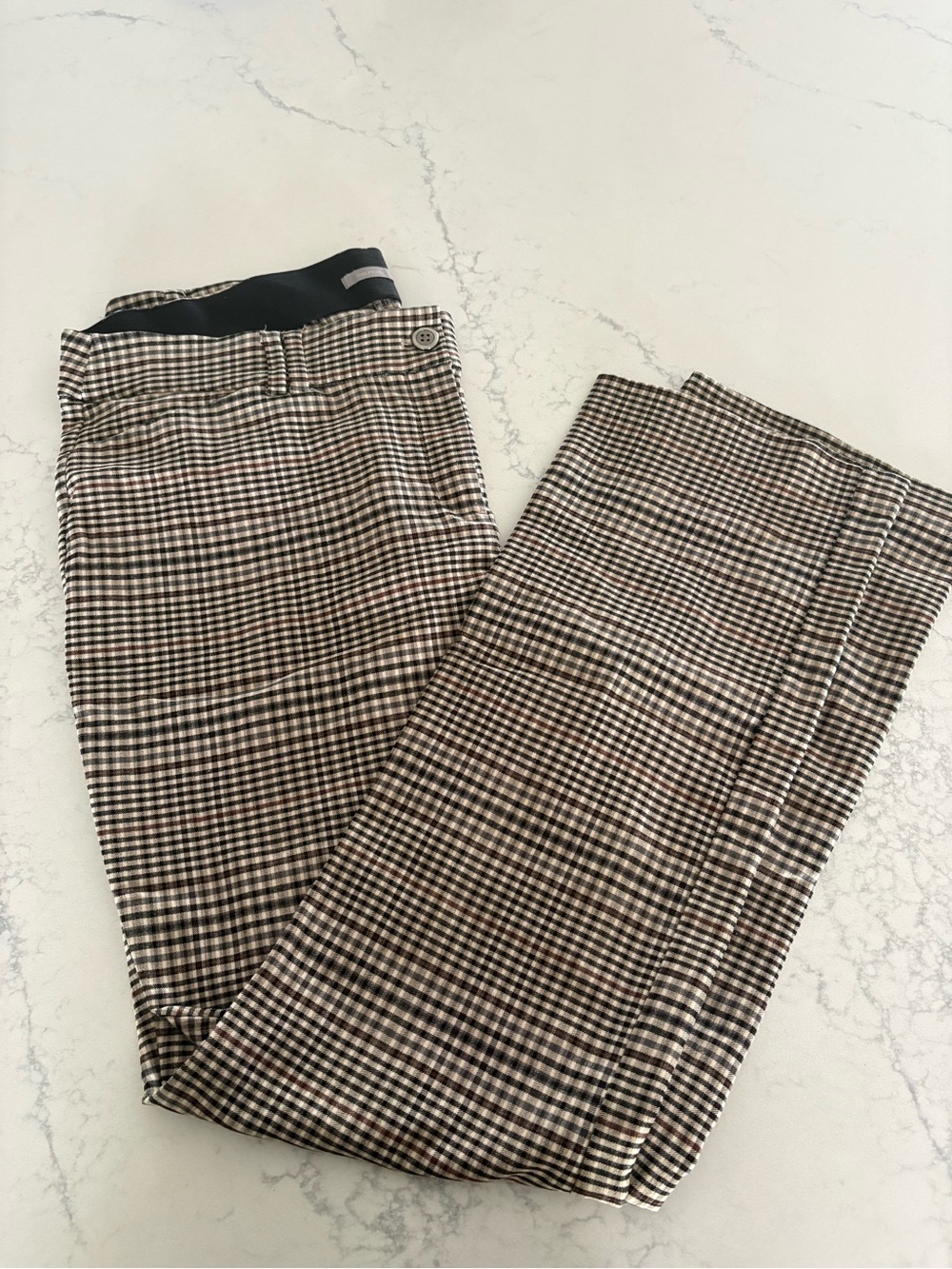 Maurices Black & Cream Glen Plaid Dress Pants Long